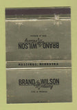 Matchbook Cover - Brand Wilson Mortuary Hastings NE 40 Strike