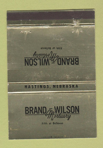 Matchbook Cover - Brand Wilson Mortuary Hastings NE 40 Strike
