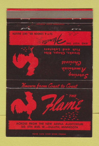 Matchbook Cover - The Flame Duluth MN restaurant 40 Strike