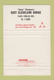 Matchbook Cover - Dodge Monaco 1965 East Cleveland OH 40 Strike