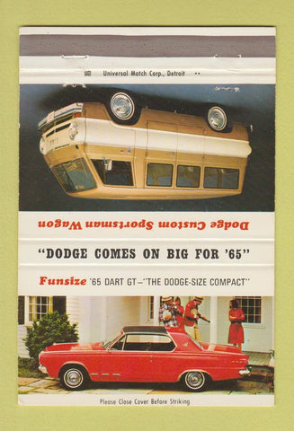 Matchbook Cover - 1965 Dodge Van Dart East Cleveland OH 40 Strike