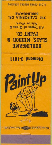 Matchbook Cover - Burlingame Glass Mirror Paint CA yellow