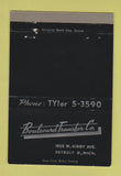 Matchbook Cover - Boulevard Transfer Trucking Detroit MI 40 Strike