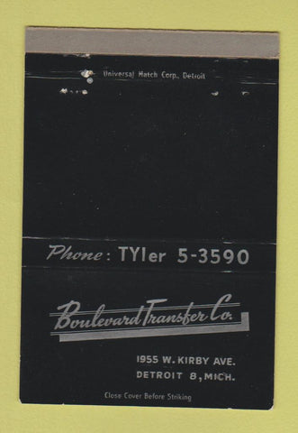 Matchbook Cover - Boulevard Transfer Trucking Detroit MI 40 Strike