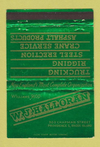 Matchbook Cover - WJ Halloran Trucking Providence RI WEAR 40 Strike