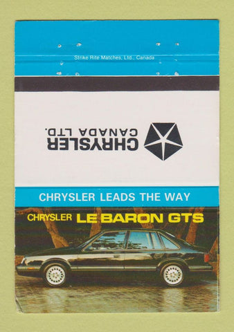 Matchbook Cover - Chrysler LeBaron GTS Canada WEAR 40 Strike