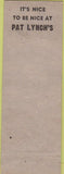 Matchbook Cover - Pat Lynch's Restaurant Boston MA yellow orange