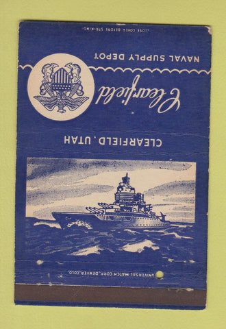 Matchbook Cover - Clearfield Naval Supply Depot UT WEAR postcard 40 Strike