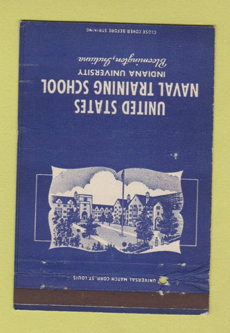 Matchbook Cover - US Naval Training School Bloomington IN postcard 40 Strike