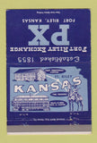 Matchbook Cover - Fort Riley KS PX military 40 Strike