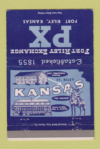 Matchbook Cover - Fort Riley KS PX military 40 Strike