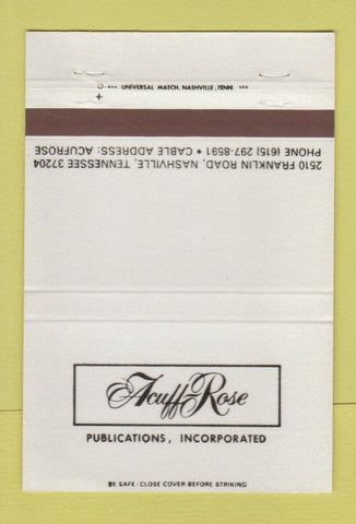 Matchbook Cover - Acuff Rose Publications Nashville TN 40 Strike