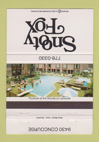 Matchbook Cover - Snooty Fox Houston? Apartments 40 Strike