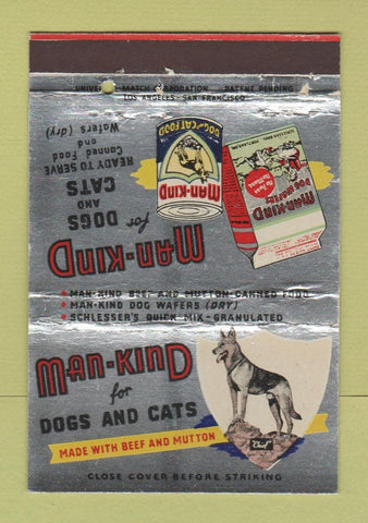 Matchbook Cover - Man Kind Dog Cat Food Portland OR 40 Strike