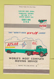 Matchbook Cover - Atlas Van Lines Trucking Turlock CA 40 Strike