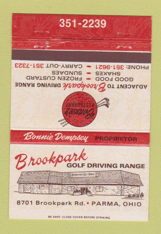 Matchbook Cover - Brookpark Golf Driving Range Parma OH 40 Strike