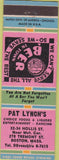 Matchbook Cover - Pat Lynch's Restaurant Boston MA pink green