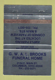 Matchbook Cover - GWAL Brooks Funeral Home Columbus OH WEAR 40 Strike