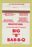 Matchbook Cover - Big B BBQ Columbus GA Opelika AL WEAR 40 Strike