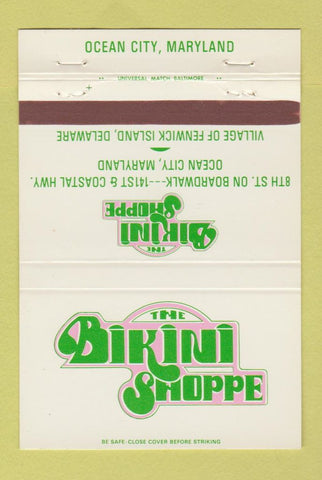 Matchbook Cover - The Bikini Shoppe Ocean City MD Fenwick Island DE 40 Strike