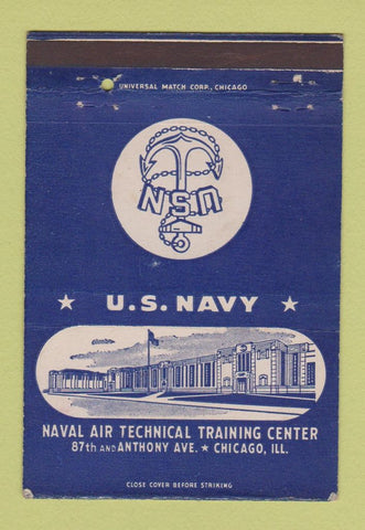 Matchbook Cover - US Navy Air Training Chicago IL postcard WEAR 40 Strike