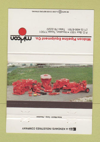 Matchbook Cover - Midcon Pipeline Equipment oil gas Houston TX 40 Strike