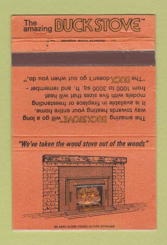 Matchbook Cover - Buckstove fireplace wood stove Alexandria VA WEAR 40 Strike