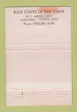 Matchbook Cover - Buckstove fireplace wood stove Alexandria VA WEAR 40 Strike
