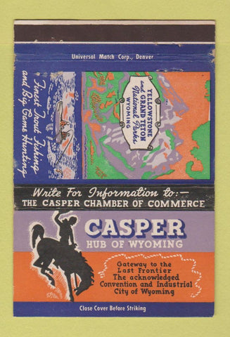 Matchbook Cover - Casper WY Tourism Commerce 40 Strike