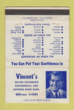 Matchbook Cover - Vincent's Insurance Bonds Colorado Springs? 40 Strike