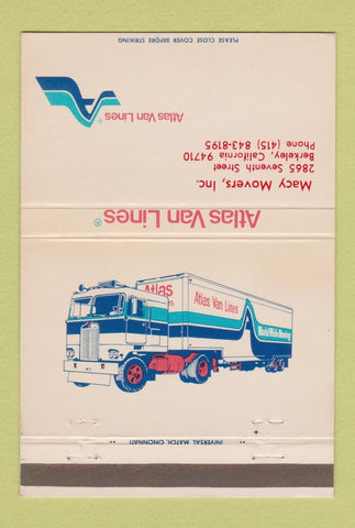 Matchbook Cover - Atlas Van Lines Berkeley CA  40 Strike