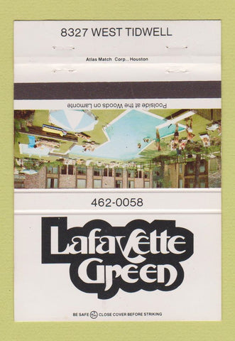 Matchbook Cover - Lafayette Green Woods on Lamonte Houston? TX 40 Strike