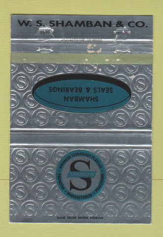 Matchbook Cover - WS Shamban Seals Bearings Newbury Park CA 40 Strike