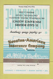 Matchbook Cover - D Gale Rogers Insurance Galveston TX 40 Strike