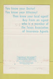 Matchbook Cover - D Gale Rogers Insurance Galveston TX 40 Strike