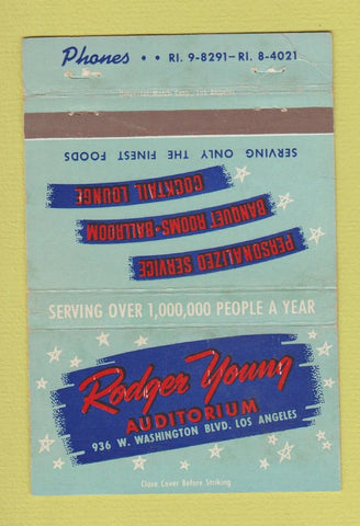 Matchbook Cover - Roger Young Auditorium Los Angeles CA #1 40 Strike