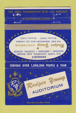 Matchbook Cover - Roger Young Auditorium Los Angeles CA #2 WEAR 40 Strike