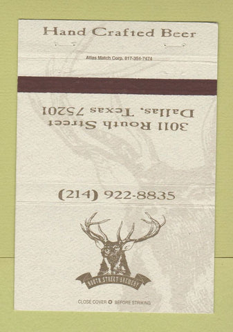 Matchbook Cover - Routh Street Brewery Beer Dallas TX 40 Strike