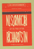 Matchbook Cover - Richard's In Pasadena CA 40 Strike
