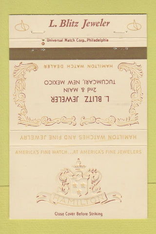 Matchbook Cover - Hamilton Watches L Blitz Tucumcari NM 40 Strike