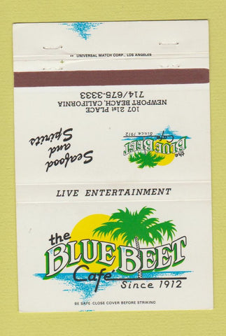 Matchbook Cover - The Blue Beet Cafe Newport Beach CA 40 Strike