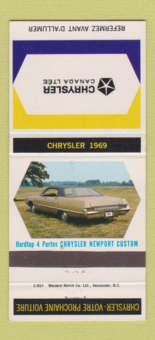 Matchbook Cover - 1969 Chrysler Newport Custom Canada 30 Strike