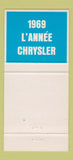Matchbook Cover - 1969 Chrysler Newport Custom Canada 30 Strike