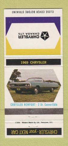 Matchbook Cover - 1969 Chrysler Newport Convertible Canada 30 Strike