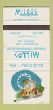 Matchbook Cover - Millos Greek Restaurant Victoria BC 30 Strike