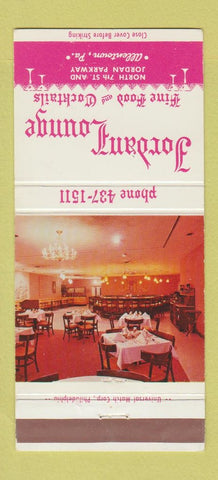 Matchbook Cover - Jordan Lounge Restaurant Allentown PA 30 Strike