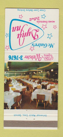 Matchbook Cover - McGuire's Dyna Inn Detroit MI WEAR 30 Strike