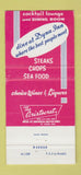 Matchbook Cover - McGuire's Dyna Inn Detroit MI WEAR 30 Strike