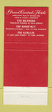 Matchbook Cover - Hotels New York City Biltmore Barclay Roosevelt 30 Strike