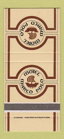 Matchbook Cover - Motel Marco Polo Melbourne Australia SAMPLE 30 Strike